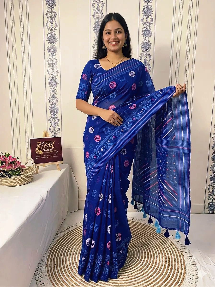 Midnight Blue Elegance Saree